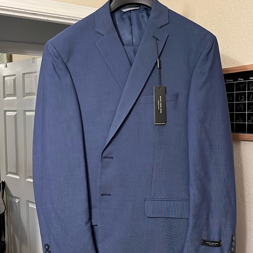 Marc New York suit, color is blue